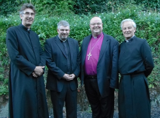 At the Institution of the new Rector of Abbeystrewry Union (l-r) the Very Reverend Nigel Dunne, Dean of Cork (Preacher at the Service), the new rector, the Reverend John Ardis, the Right Reverend Dr Paul Colton, Bishop and the Reverend Trevor Lester, Rural Dean of West Cork.
