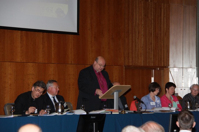 The Bishop of Cork, Cloyne and Ross, the Right Reverend Dr Paul Colton delivering his presidential address to Diocesan Synod in the Rochestown Park Hotel on Saturday, 7th June, 2014